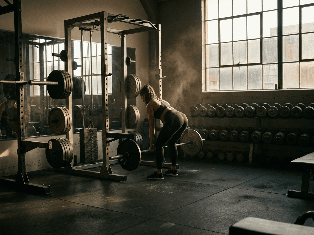 Free-weight floor of an independent gym