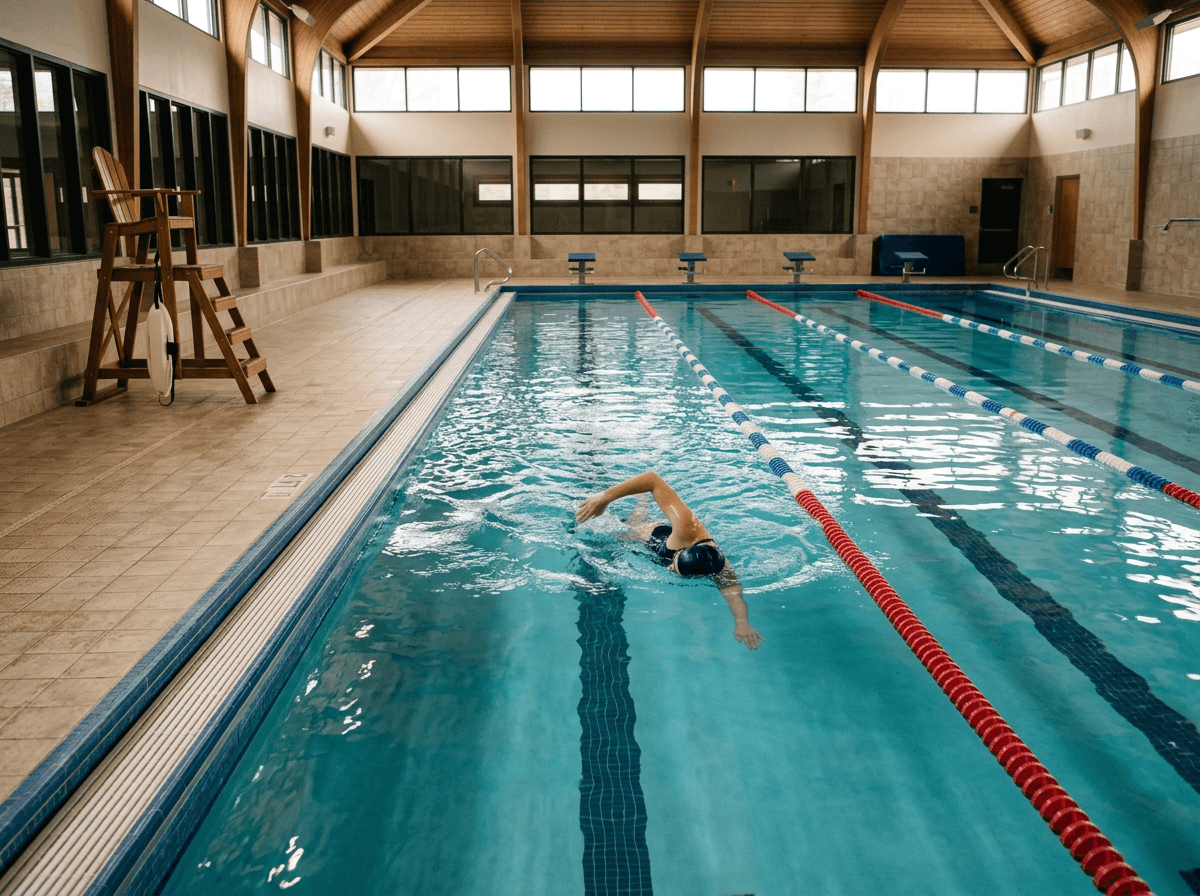 Indoor lap pool at a health club